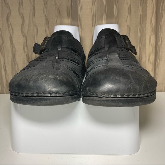 Tatami Birkenstock Women’s 8 Men's 6 Black Leather Clogs Mules Slip On - Picture 8 of 16